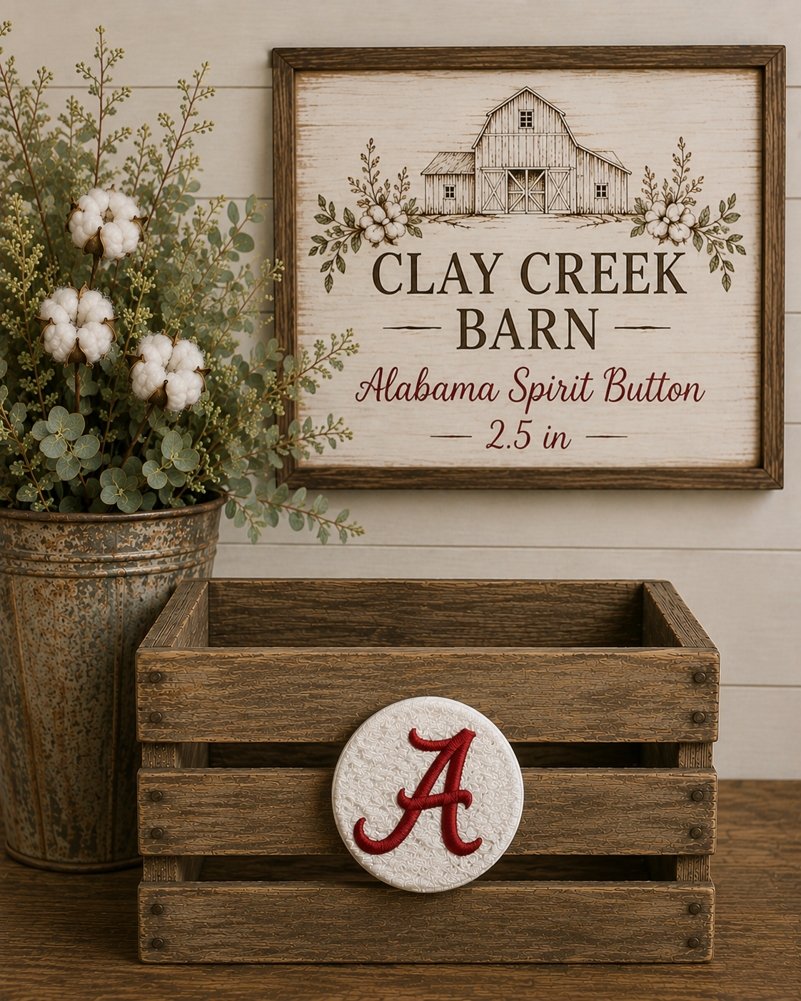 Alabama Embroidered Spirit Button