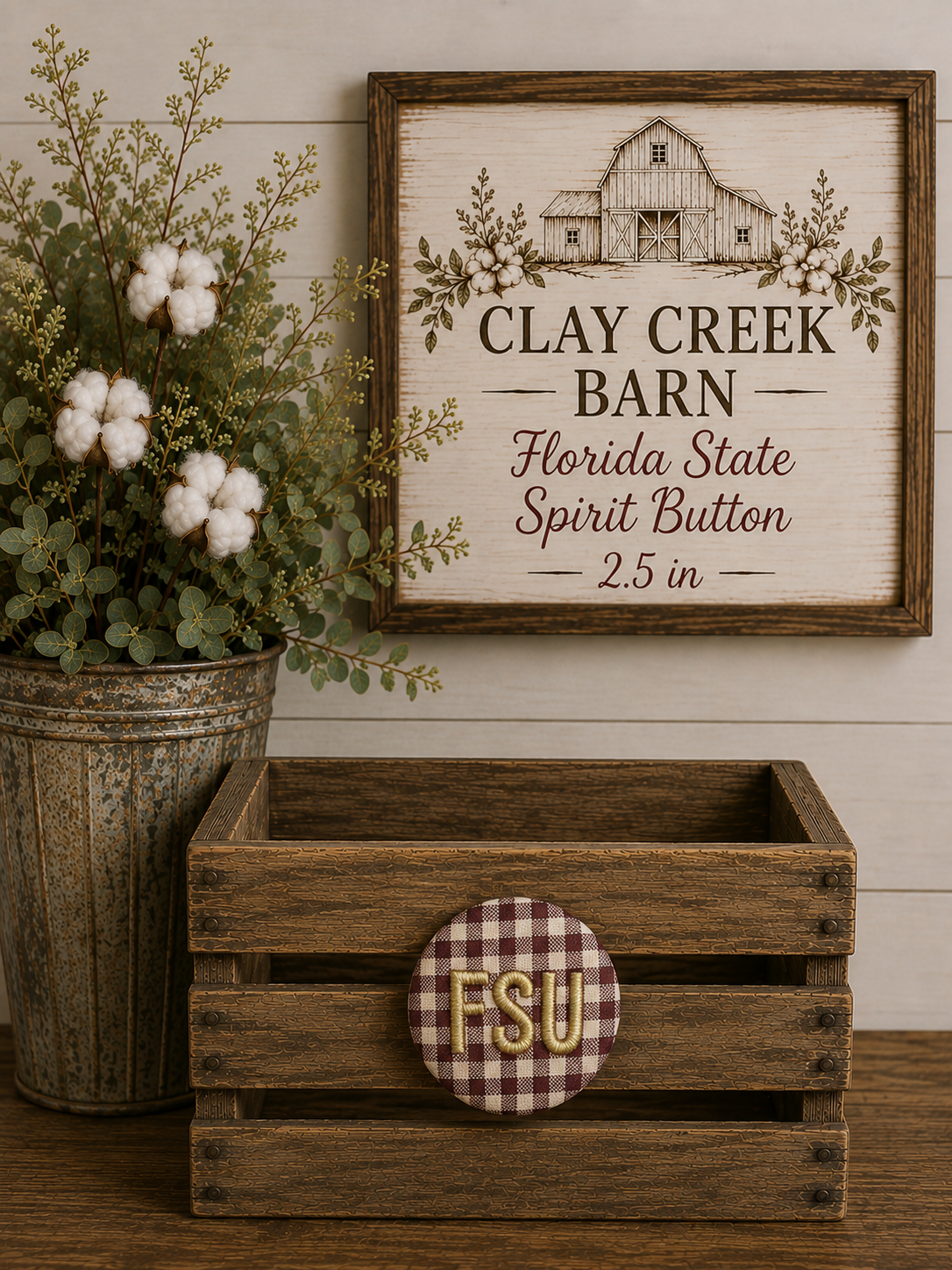 FSU Embroidered Spirit Button