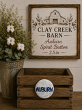 Auburn Embroidered Spirit Button