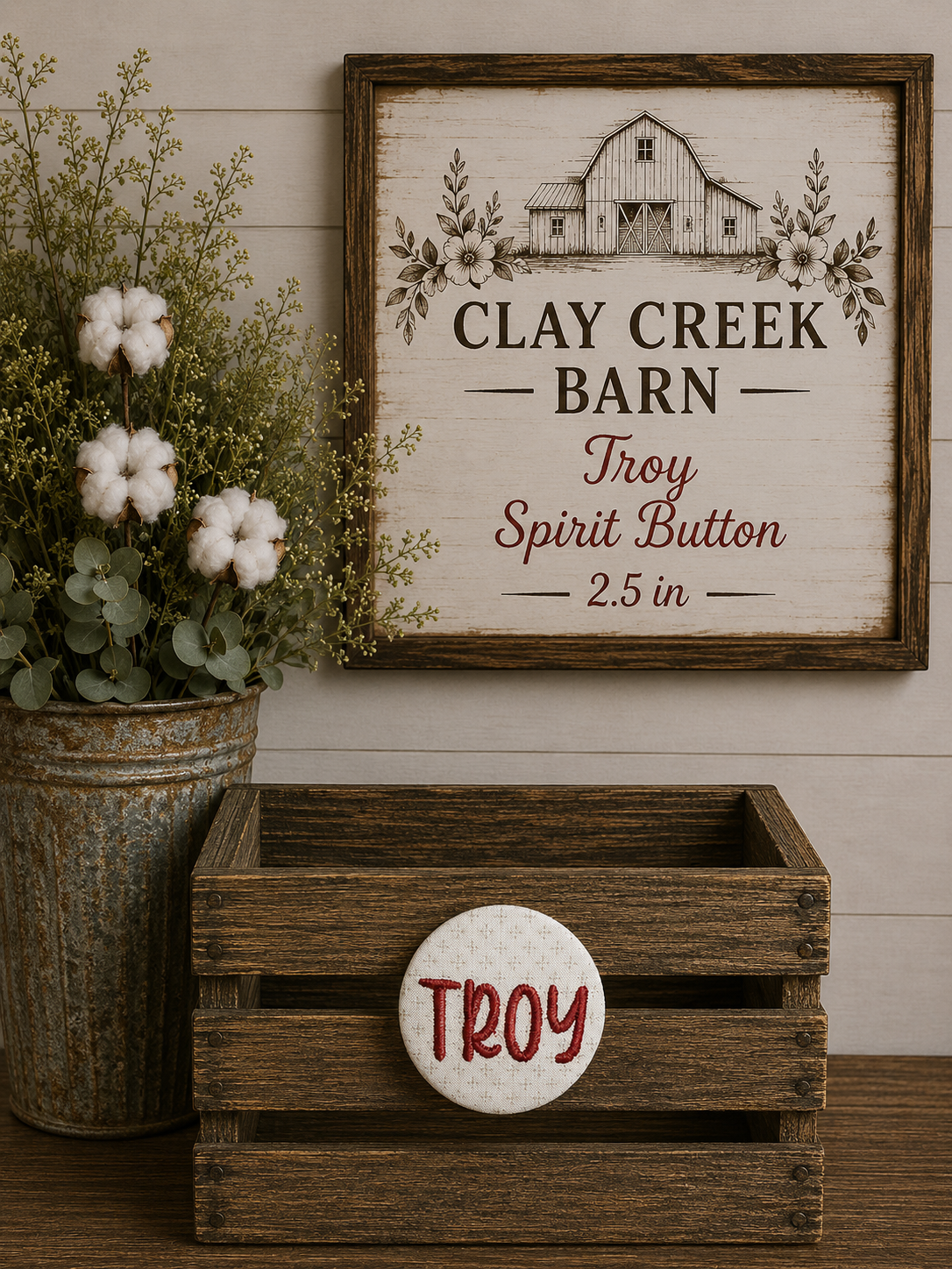 Troy Embroidered Spirit Button