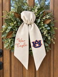 Auburn Embroidered Wreath Sash