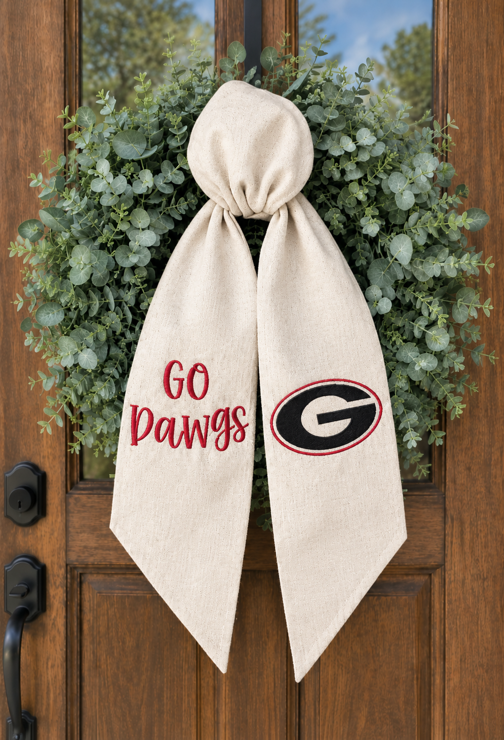 Georgia Bulldog Embroidered Wreath Sash